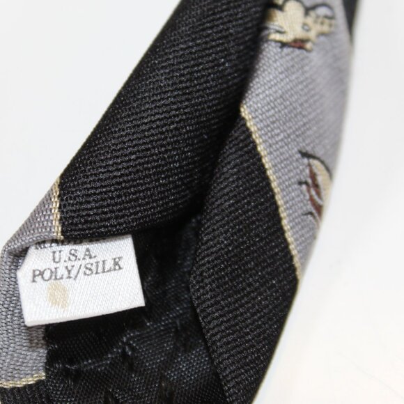 London 400 Western Michigan University Black/silver striped bronco mascot tie - Picture 5 of 8